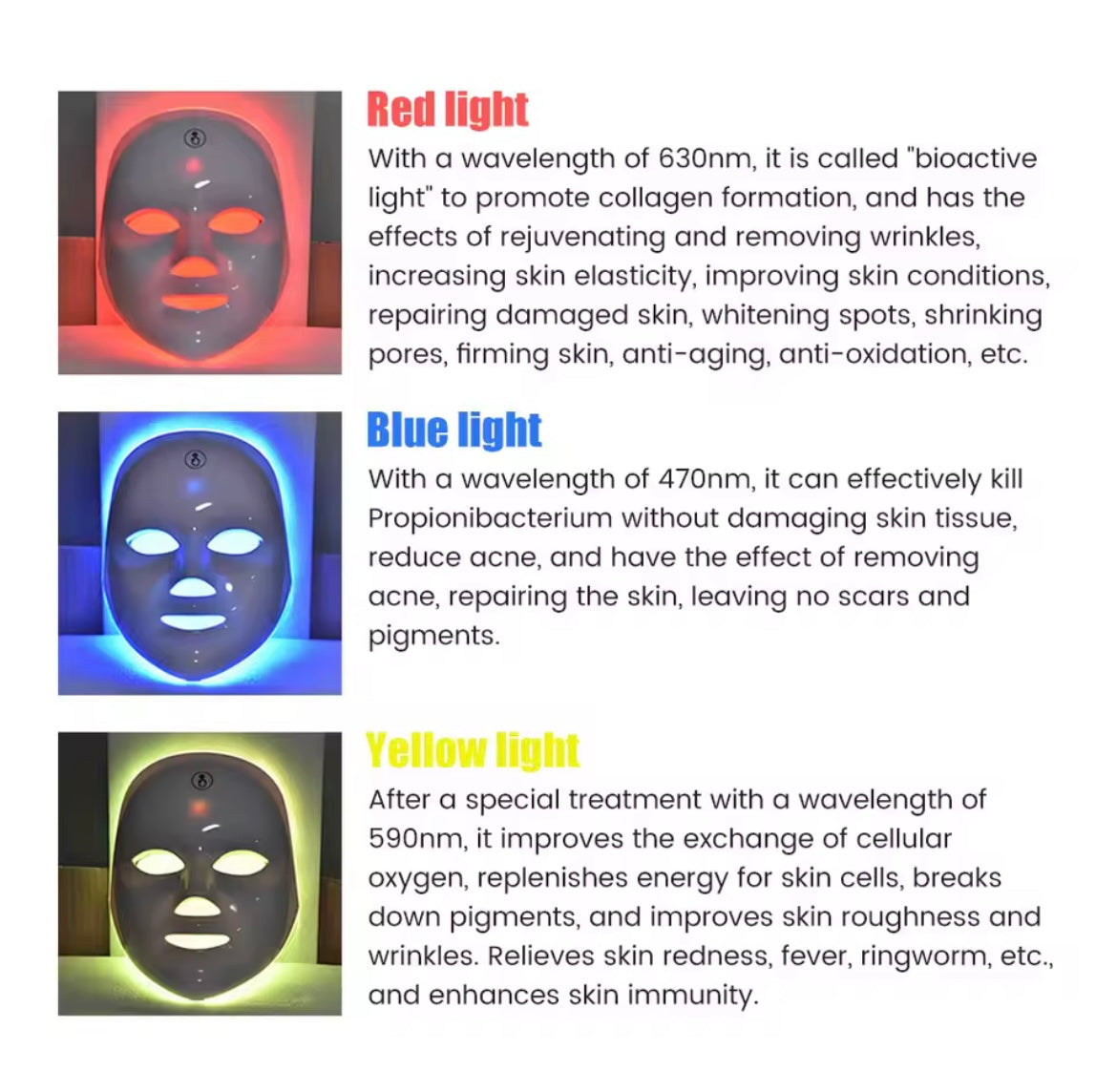 LED mask for skin renewal